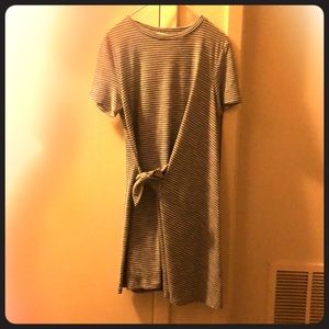 Light blue and white striped dress